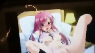 Hentai masturbated on the image of his favorite girl