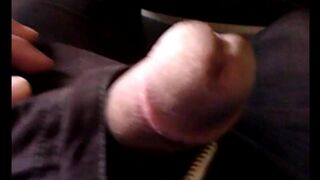 I removed pants from the guy and started to masturbate his dick