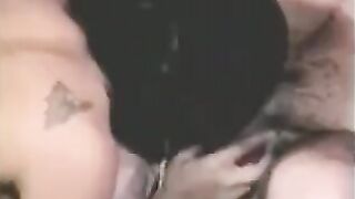 The man fucked with a strapon, while another fingered his dick