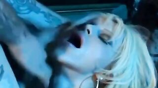 A sexy girl in a corset and stockings seduces the guy to fuck her