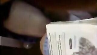 The man climbed his hand under the skirt and began to rub the vagina with his fingers