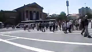 A model girl is fucking on the city streets