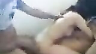 Two guys fucked young Asian in threesome sex