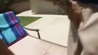 Latin mature woman with big fake tits loves getting fucked in all holes