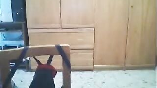 A girl has sex in front of her webcam and her husband