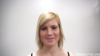 Young Czech girl has a blowjob with an older man at the casting