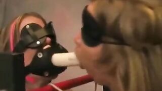 Two girls have a good time in a rough, entertaining way