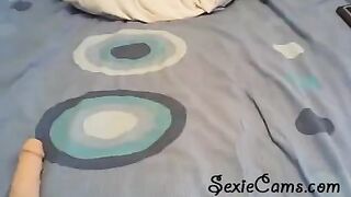 Girl checks her new toy on webcam and masturbates