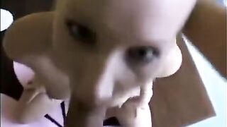 A girl made a deep blowjob, showcasing her skills in every move