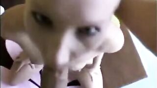A girl made a deep blowjob, showcasing her skills in every move