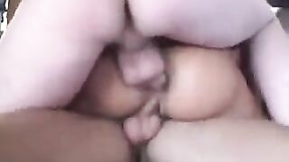 Two guys fuck the girl at the same time. She loves it very much
