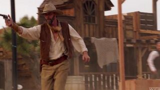 A cowboy punished a girl but licked her clit with passion