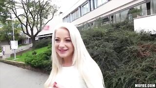 A blonde with natural tits enjoys private sex in HD