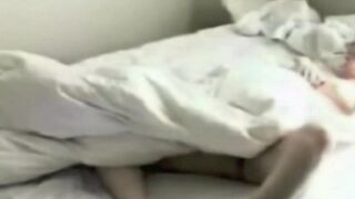 A guy masturbates in the bedroom, not knowing there’s a camera