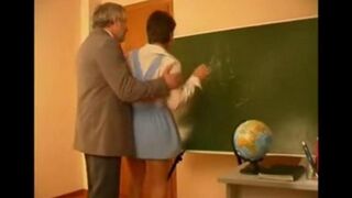 An old teacher fucks a student in a steamy, forbidden encounter