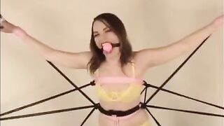 The beautiful Diana was tied up and prepared for a hard session