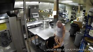 The chick worked a lot and wanted to relax on the kitchen table