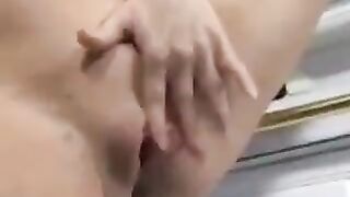 A man made cumshot in the vagina of a pregnant woman
