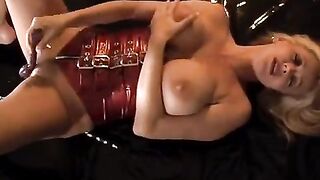 Rachel Aziani plays with a toy and gets cum from solo masturbation