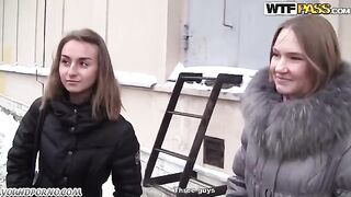 Two blondie chicks get picked up and fucked