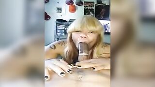 A black woman took a big member in her mouth and began to suck it with passion