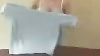 The girl with big milk gives a master class on how to do it