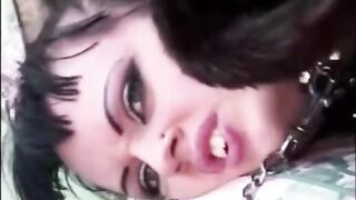 The rude man penetrated her in the fur coat