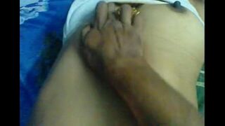 Husband fingered her nipples, making her moan and get wet as fuck