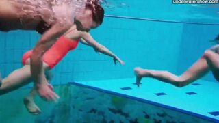 Nude girls in the pool, captured by a sneaky camera