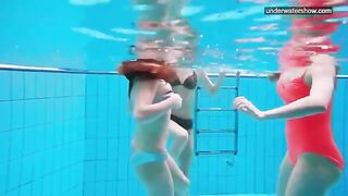 Nude girls in the pool, captured by a sneaky camera