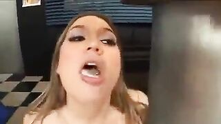 BBW with big tits gets a cumshot on her buffer
