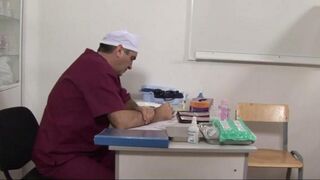 The doctor used a device to extend the girl's pussy during the exam