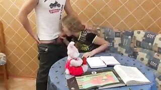 A schoolgirl offered herself to be fucked by her classmate, and it was a great day