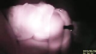 A couple has sex through the hole in the wall, getting caught