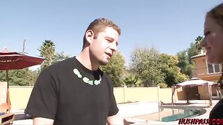 Pretty brunette Sindee gets her pussy railed by Sean’s monster cock