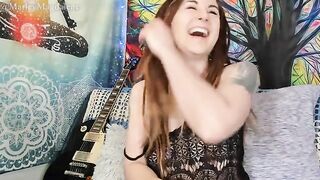 A funny hirsute girl gets naked and reaches a squirting orgasm