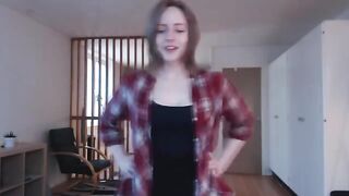 The girl plays with a big dildo and imitates the act of intimacy with it