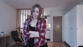 The girl plays with a big dildo and imitates the act of intimacy with it