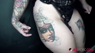 Get ready for a messy finish with this inked busty babe!
