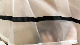Schoolgirl Cosplay Amateur Fena gets fucked and cum on her feet