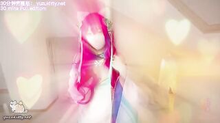 Ahri's mystery box: Nine-tailed fox's essence extraction, a popular cosplay scene, features the stunning Ahri from League of Legends in a sensual encounter. Known for her alluring design and playful charm, this Korean-inspired beauty showcases her seducti