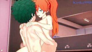 Izuku Midoriya and Hisoka Kendo are having fun in the locker room