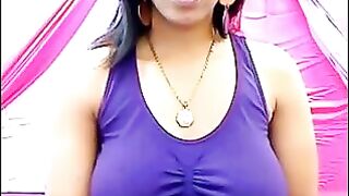 Her nipples are standing out, her t-shirt is too small for her