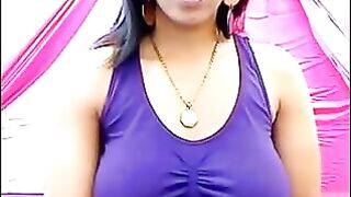 Her nipples are standing out, her t-shirt is too small for her