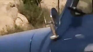 A driver guy caressed tits of girl on the way to her destination