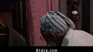 The grandfather punished his granddaughter for her naughty behavior