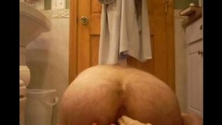 A man pushed a rubber cock into my ass - homemade
