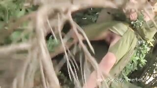 A peasant woman has anal sex with a prince of thieves outdoors