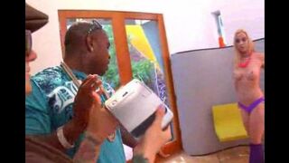 A blonde fucks in her mouth and gets anal sex