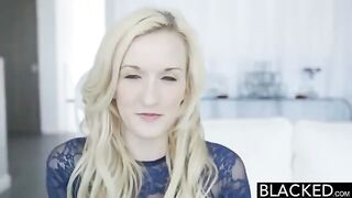 Blonde beauty fingers her pussy with a vibrator while getting fucked by a BBC